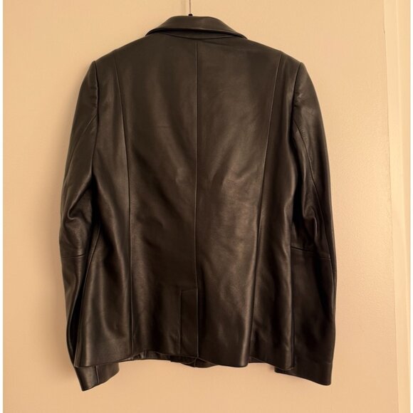 Frame Denim Women's Black Leather Blazer Small - Picture 2 of 7